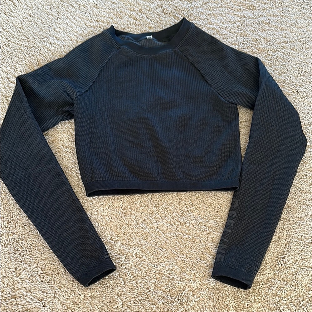 Offline Black/Brown Long Sleeve Crop Top
